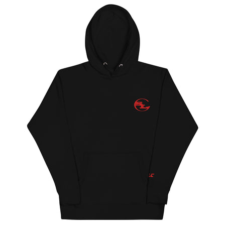 Premium Black fleece hooded sweatshirt featuring the SLC OG logo and matching drawstrings