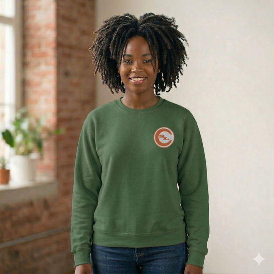 Gray SLC™ Premium Sweatshirt by Something Light Clothing featuring a comfortable fit and soft fabric for casual wear.