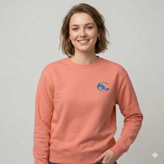 Gray SLC™ Premium Sweatshirt by Something Light Clothing, featuring a comfortable fit and classic crewneck style.