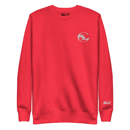 Red premium sweatshirt featuring the OG logo printed on the chest