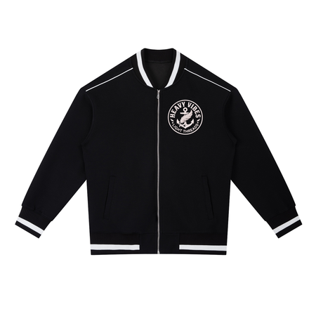 Light grey SLC™ Zip Bomber Jacket from Something Light Clothing, featuring a front zipper and casual streetwear style.