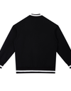 Black SLC™ Zip Bomber Jacket by Something Light Clothing, featuring a front zipper and stylish casual design.