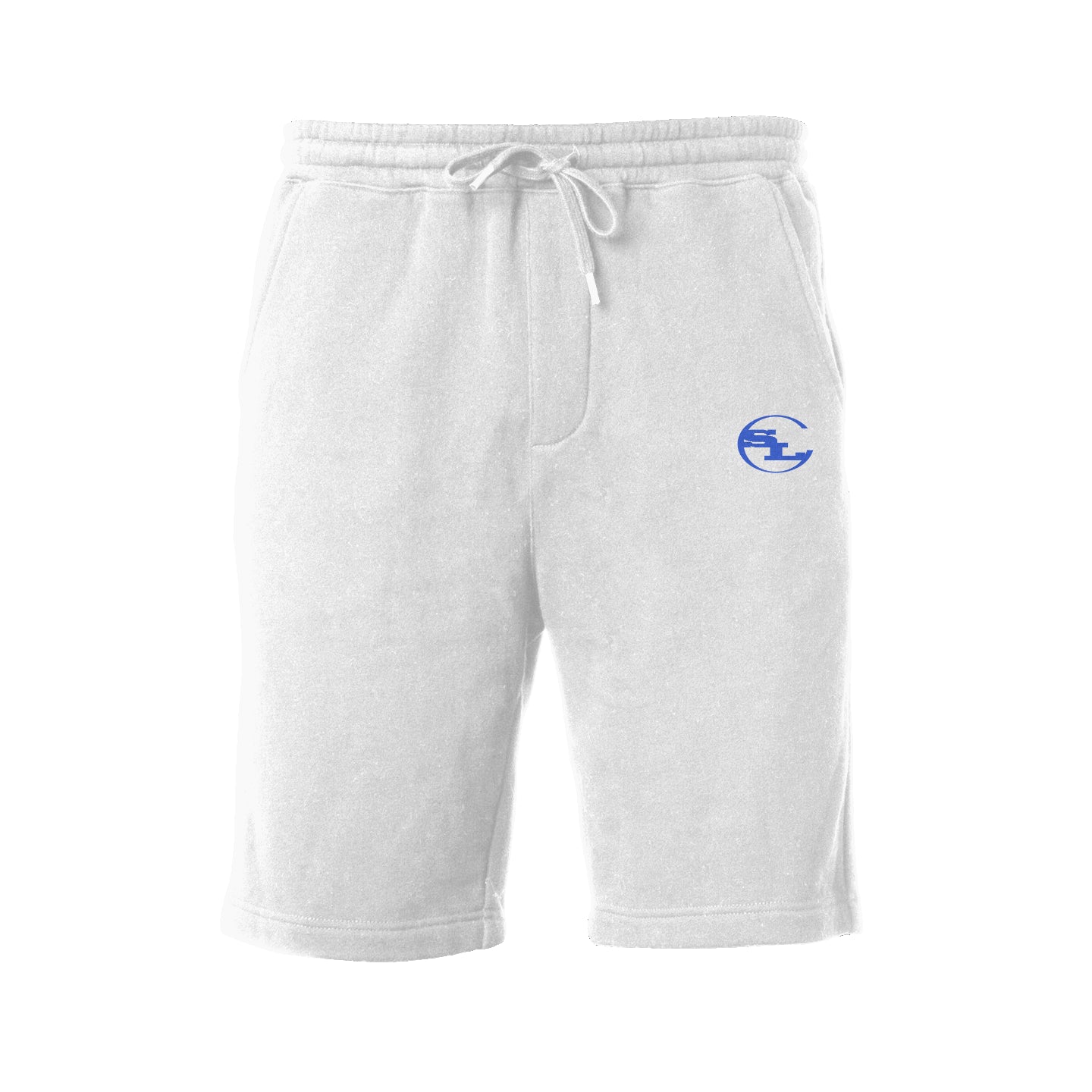Light blue SLC™ Fleece Shorts by Something Light Clothing, showing soft fleece fabric and comfortable fit.