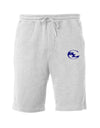 Light gray SLC™ fleece shorts from Something Light Clothing, featuring a comfortable elastic waistband and soft fabric.
