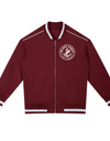 SLC™ Zip Bomber Jacket by Something Light Clothing, navy blue with front zipper and ribbed cuffs, casual streetwear style.