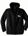 Black SLC™ All-Season Jacket by Something Light Clothing, lightweight outdoor jacket with a sleek design and full zipper.