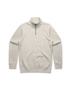 Beige half-zip sweatshirt on a white background