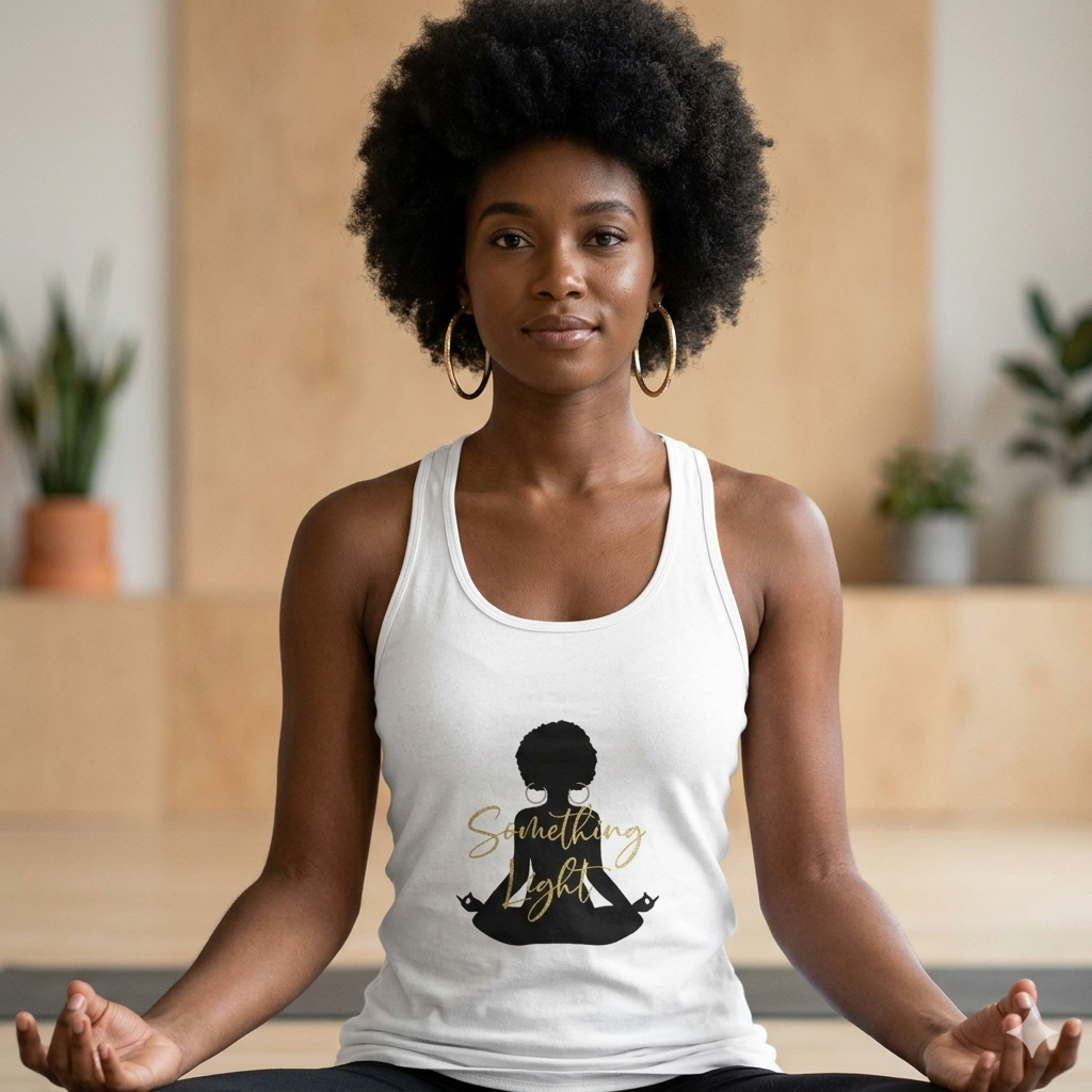 Something Light SLC™ Ideal Racerback Tank top in soft fabric, featuring a stylish racerback design and casual fit.