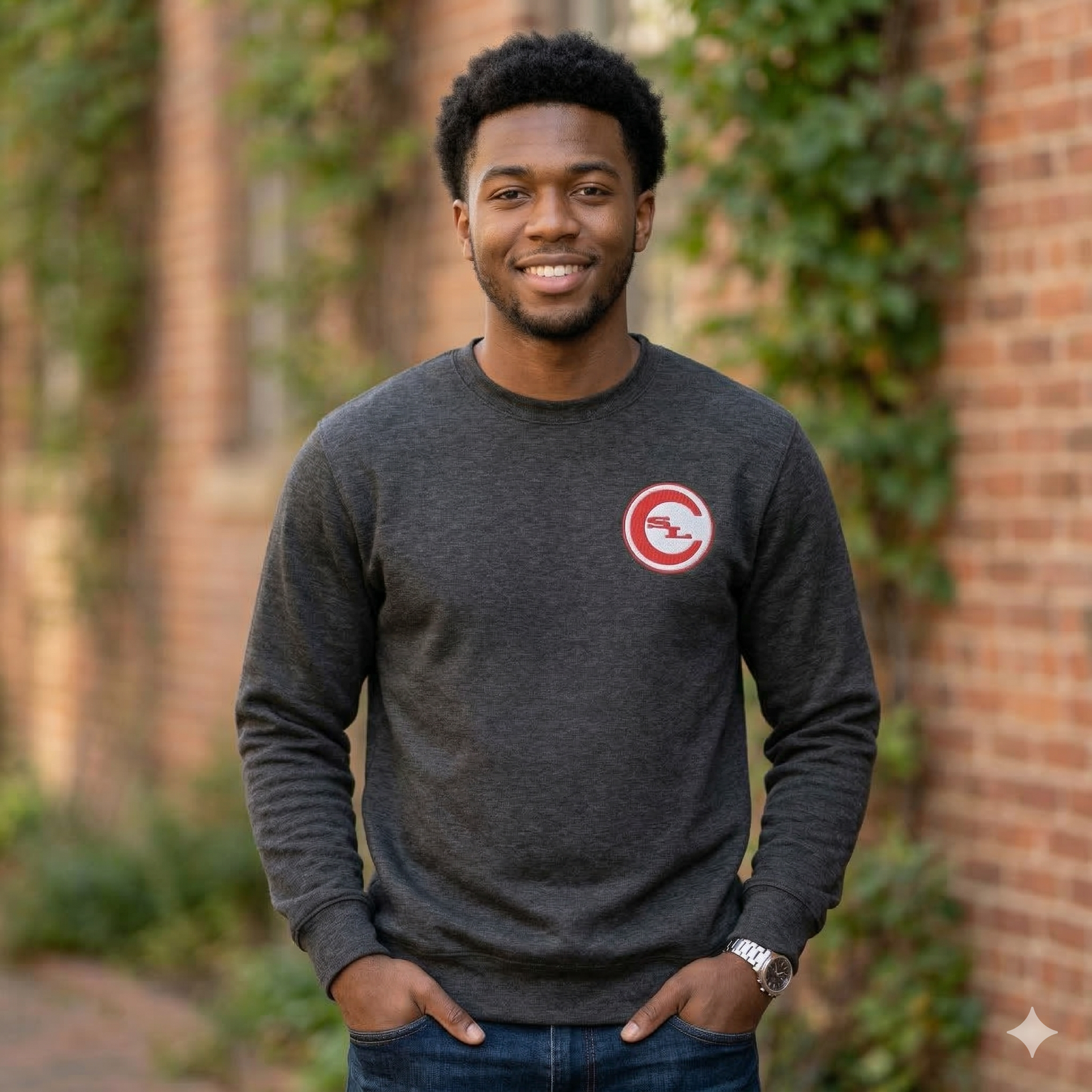 Light gray SLC™ Premium Sweatshirt by Something Light Clothing, showing a cozy, casual long-sleeve sweatshirt on a plain background.