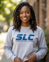 Light gray SLC™ Sweatshirt with embroidered logo from Something Light Clothing, featuring a comfortable fit and casual style