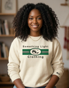 Light gray embroidered SLC™ sweatshirt featuring Gemini design, casual fit, and soft fabric from Something Light Clothing.
