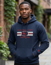 Gray chest logo hoodie from Something Light Clothing, featuring a front emblem and casual fit, perfect for everyday wear.