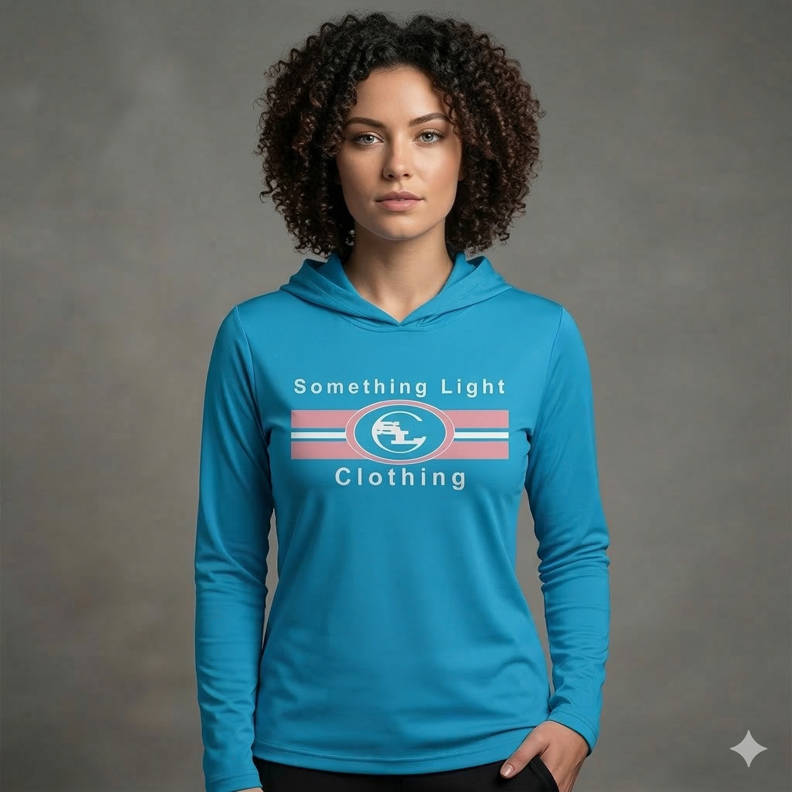 Black SLC™ Pro Hoodie by Something Light Clothing with printed logo, featuring a comfortable fit and casual style.