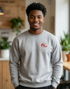 Light gray SLC™ Premium Sweatshirt by Something Light Clothing, featuring a comfortable fit and soft fabric, displayed on a hanger.