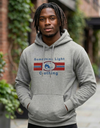 Gray chest logo hoodie from Something Light Clothing featuring a front chest logo design and a comfortable fit.