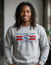 Gray Chest Logo Sweatshirt by Something Light Clothing featuring a stylish logo design on the front.