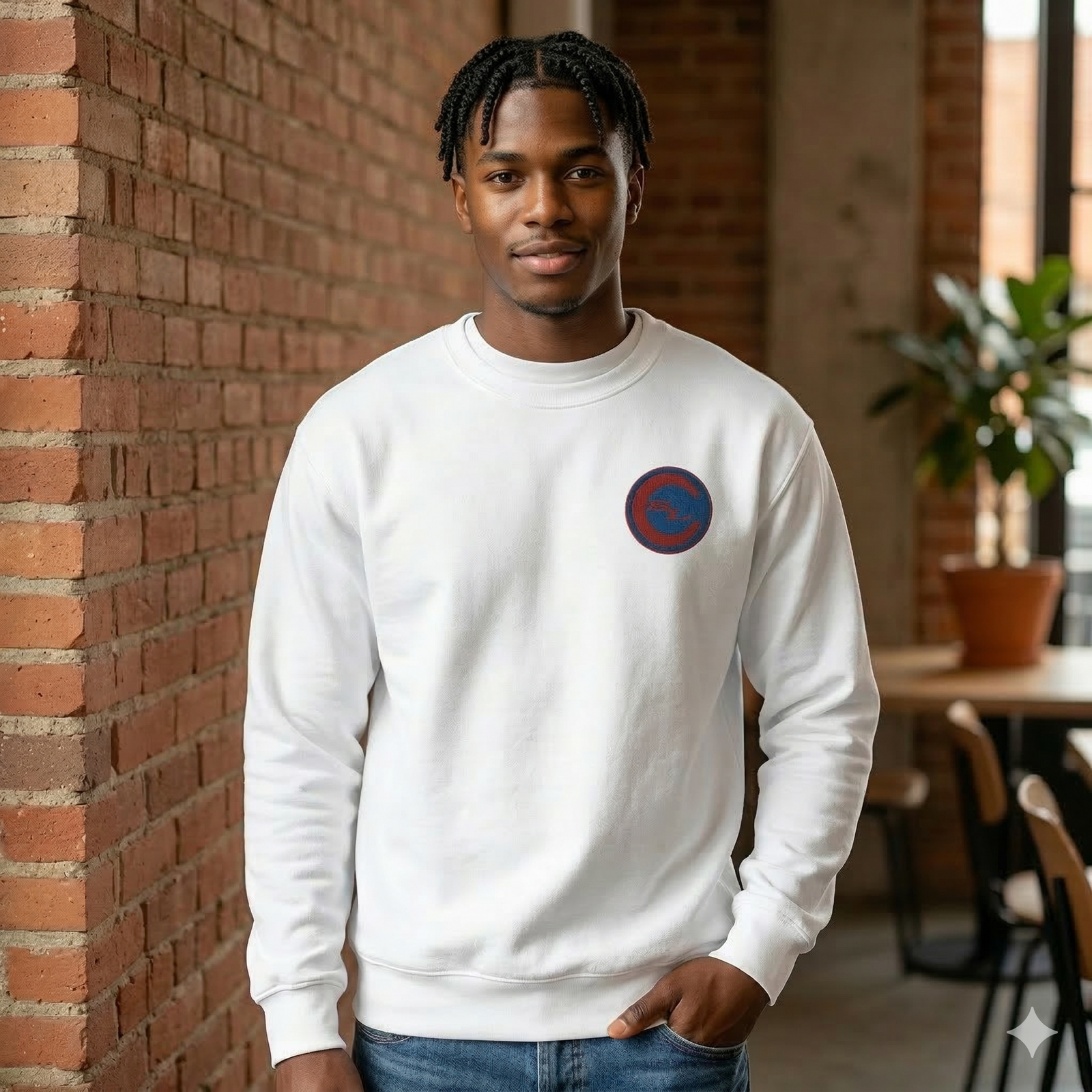 Gray SLC™ Premium Sweatshirt by Something Light Clothing featuring a relaxed fit and soft fabric, ideal for casual wear.