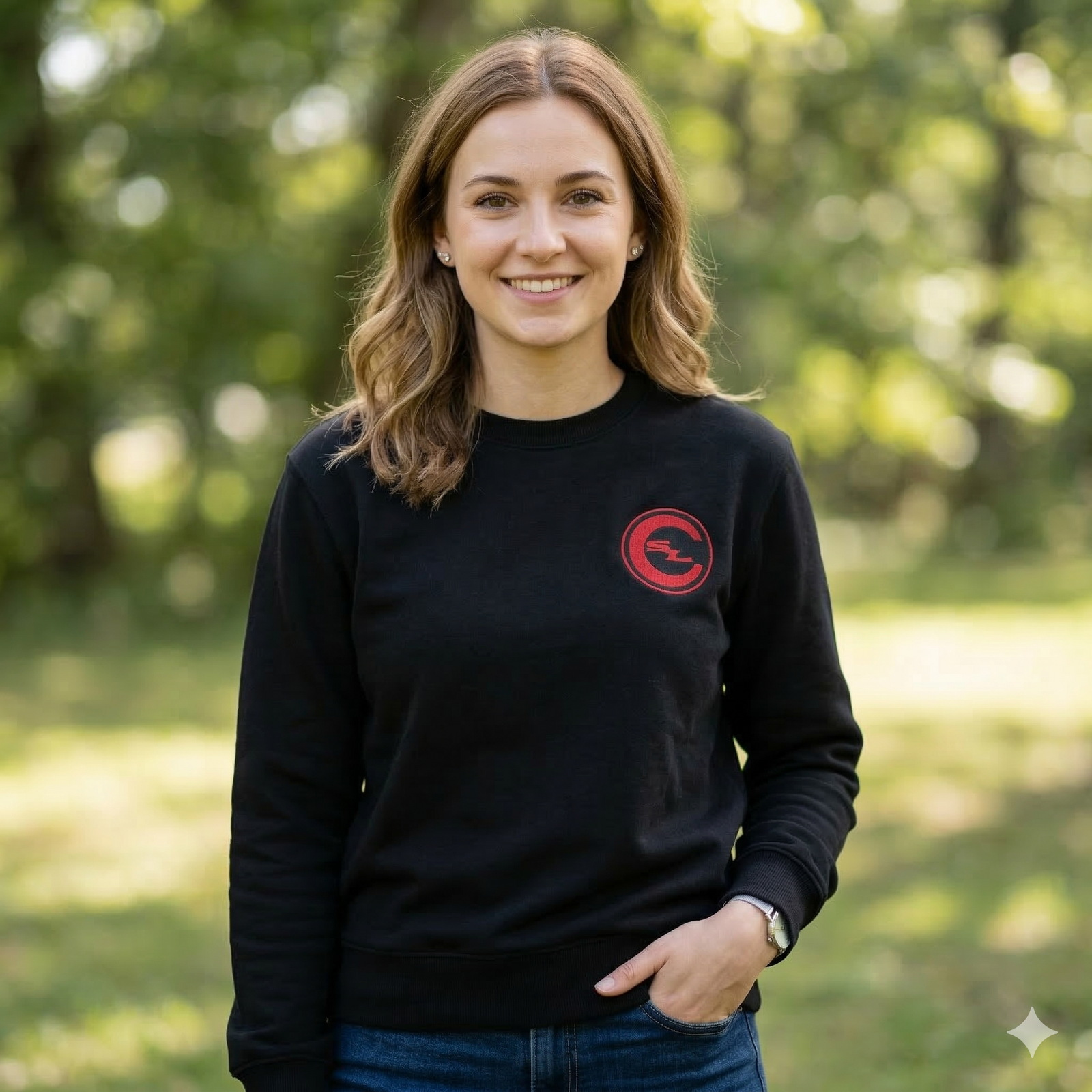 Light gray SLC™ Premium Sweatshirt by Something Light Clothing, featuring a comfortable fit and soft fabric, displayed on a plain background.
