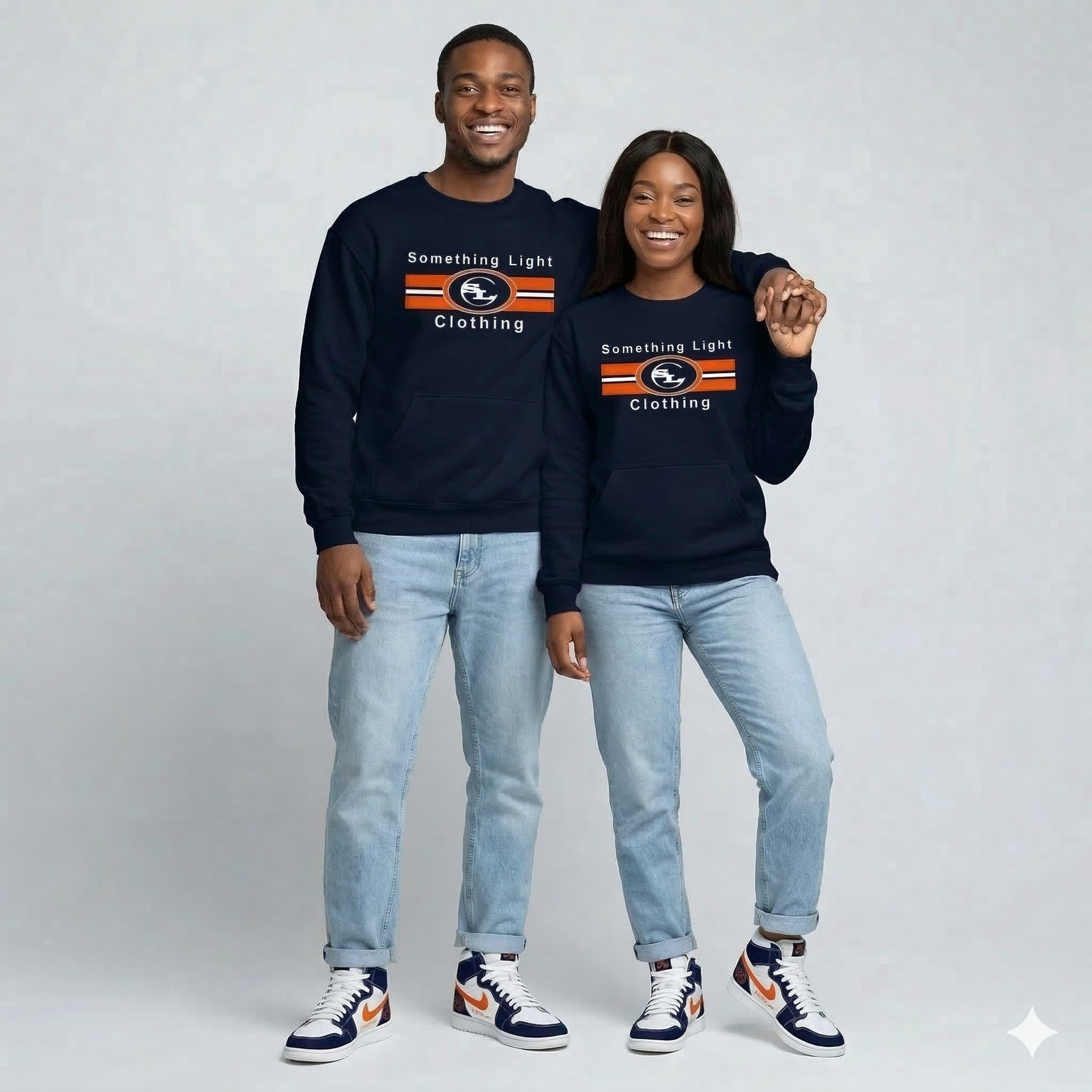 Light gray SLC™ Pocket Sweatshirt by Something Light Clothing, featuring a cozy fit and front pocket detail.