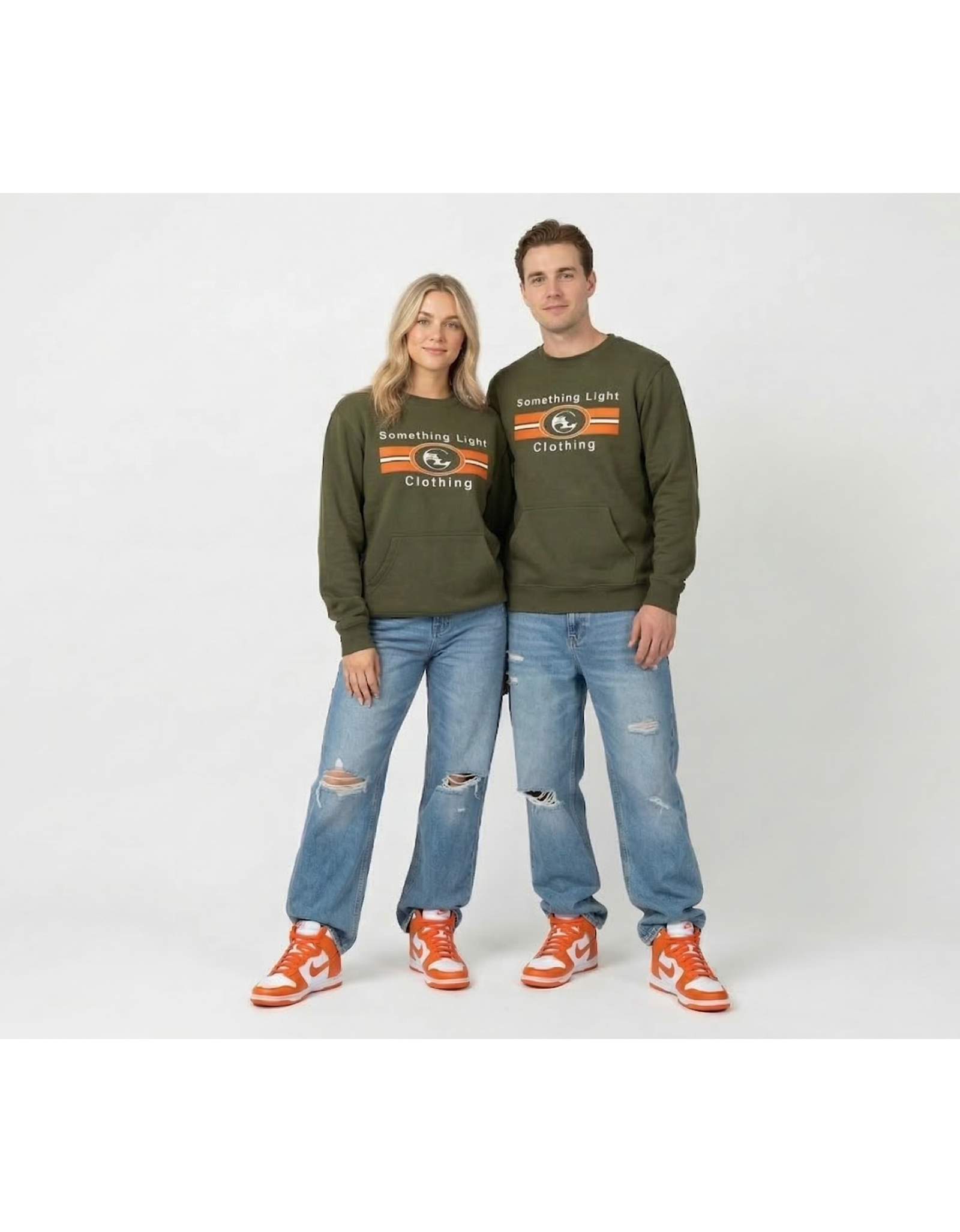 Gray SLC™ Pocket Sweatshirt from Something Light Clothing featuring a front pocket and a comfortable, casual fit.