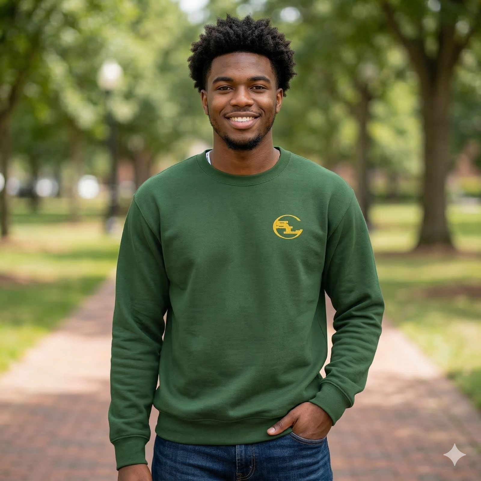Light gray SLC™ Premium Sweatshirt from Something Light Clothing, featuring a comfortable fit and soft fabric.