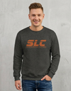 Gray SLC™ Sweatshirt with embroidered logo from Something Light Clothing, featuring a cozy fit and stylish design.