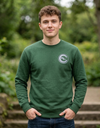 Gray SLC™ Premium Sweatshirt by Something Light Clothing with a relaxed fit and soft fabric, ideal for casual wear.