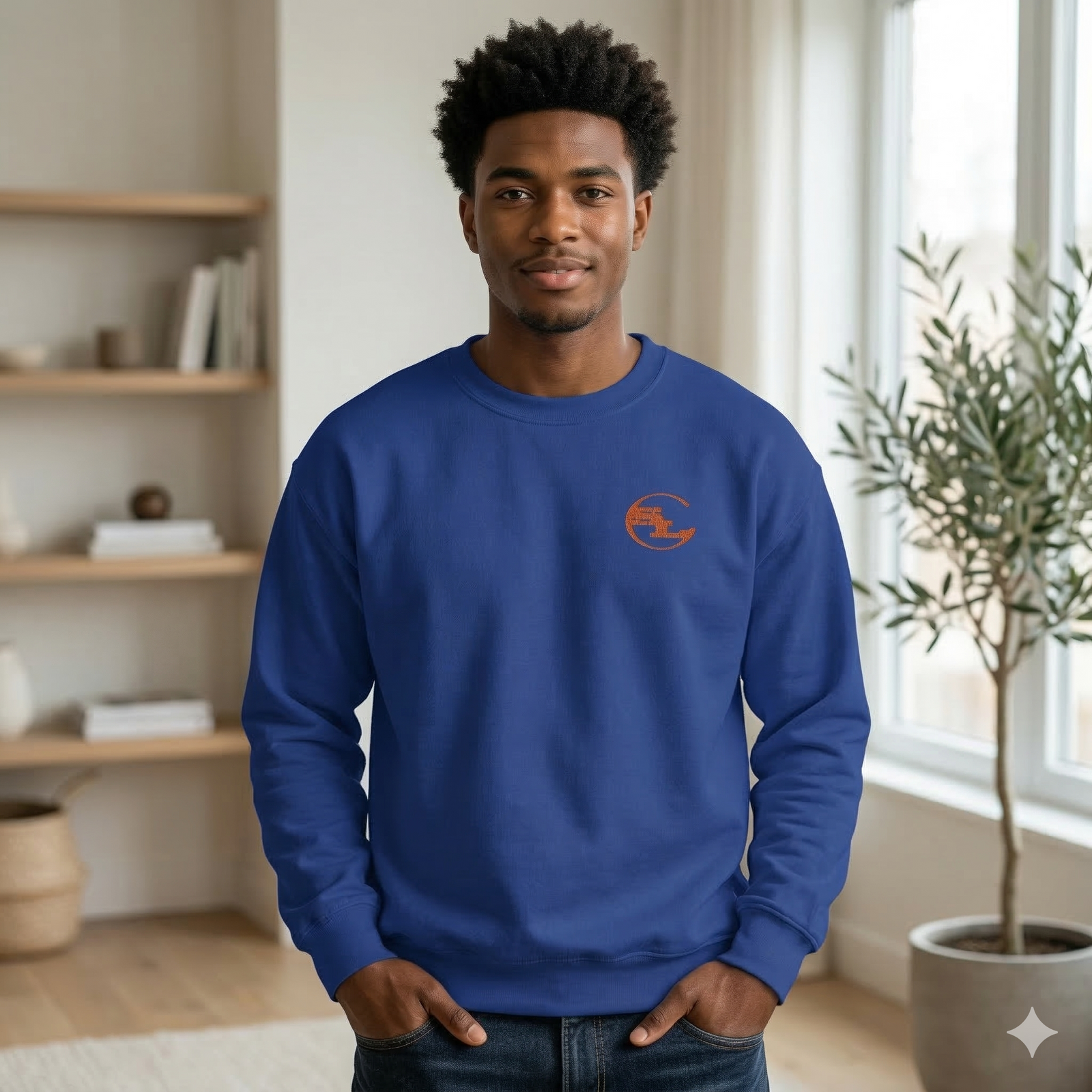 Gray SLC™ Premium Sweatshirt by Something Light Clothing, featuring a comfortable fit and soft fabric, displayed on a plain background.