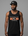 Men's premium tank top from Something Light Clothing, featuring a stylish Gemini design on lightweight fabric.