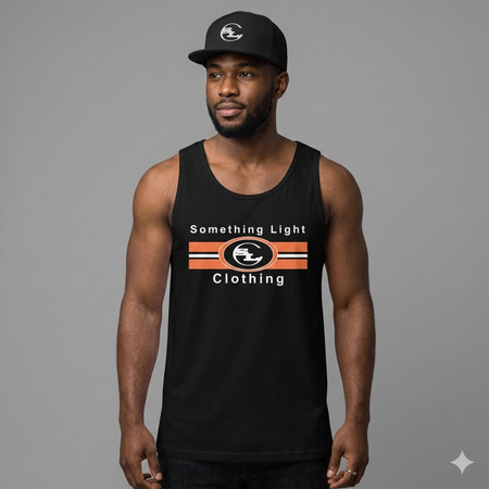 Men's premium tank top from Something Light Clothing, featuring a stylish Gemini design on lightweight fabric.