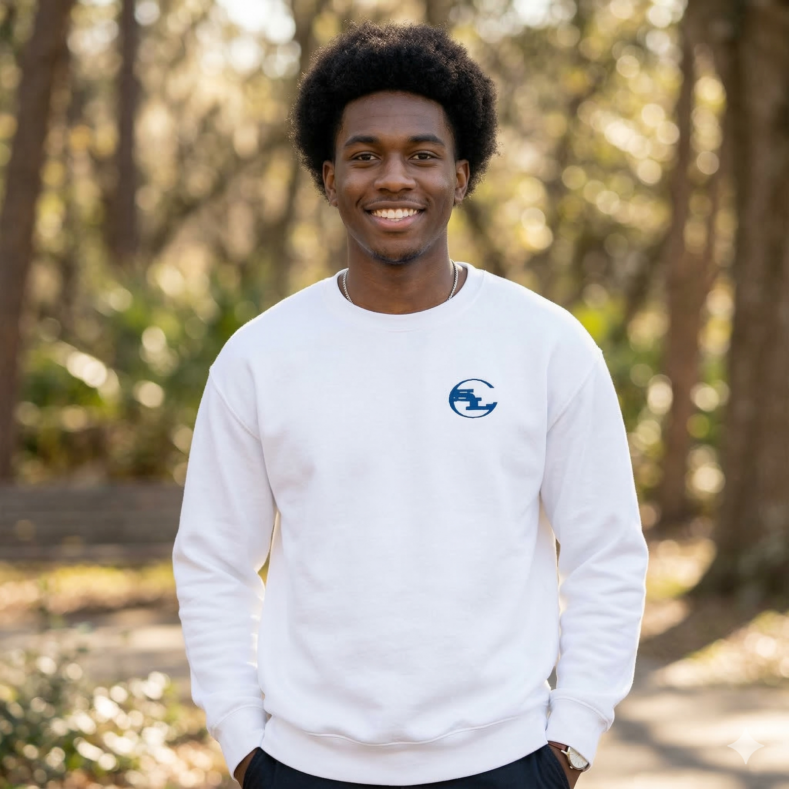 Gray SLC™ Premium Sweatshirt by Something Light Clothing featuring a comfortable, casual fit and soft fabric.