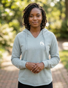Gray SLC™ Hooded Sweatshirt from Something Light Clothing, featuring a comfortable fit and hood with front pocket.