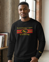 Embroidered Gemini design on the SLC™ Embroidered Sweatshirt from Something Light Clothing, showcasing cozy fabric and detailed embroidery.