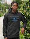 Gray chest logo hoodie from Something Light Clothing featuring a front chest graphic and comfortable casual fit.