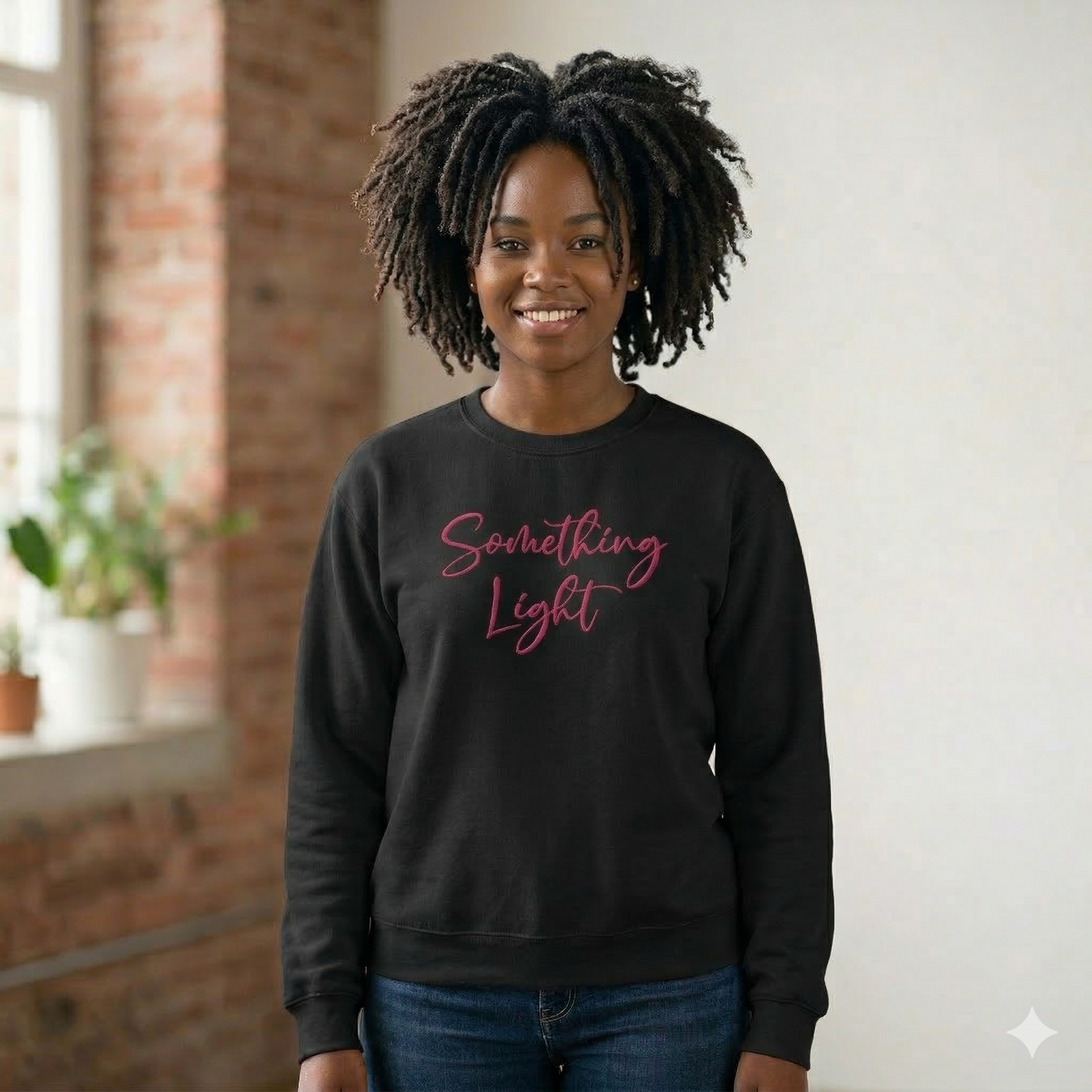 Light gray SLC™ Premium Ladies Sweatshirt by Something Light Clothing, featuring a comfortable fit and soft fabric.