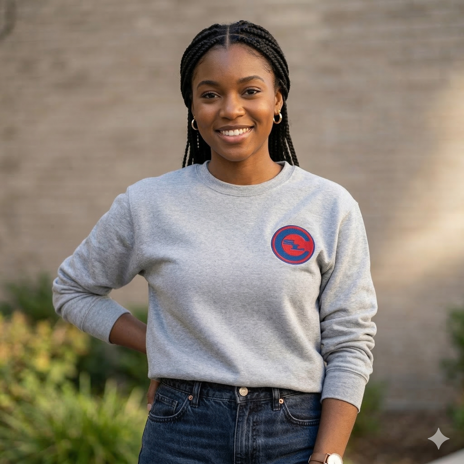 Light gray SLC™ Premium Sweatshirt by Something Light Clothing, featuring a comfortable fit and soft fabric.