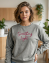 Gray SLC™ Premium Ladies Sweatshirt by Something Light Clothing, featuring a comfortable fit and soft fabric for casual wear.