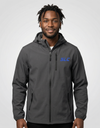 Grey SLC™ Poly-Tech Soft Shell Jacket from Something Light Clothing, showcasing its sleek design and soft, durable fabric.