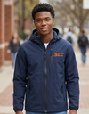 Navy SLC™ Poly-Tech Soft Shell Jacket by Something Light Clothing, showing a lightweight, water-resistant men's jacket with a full zip.