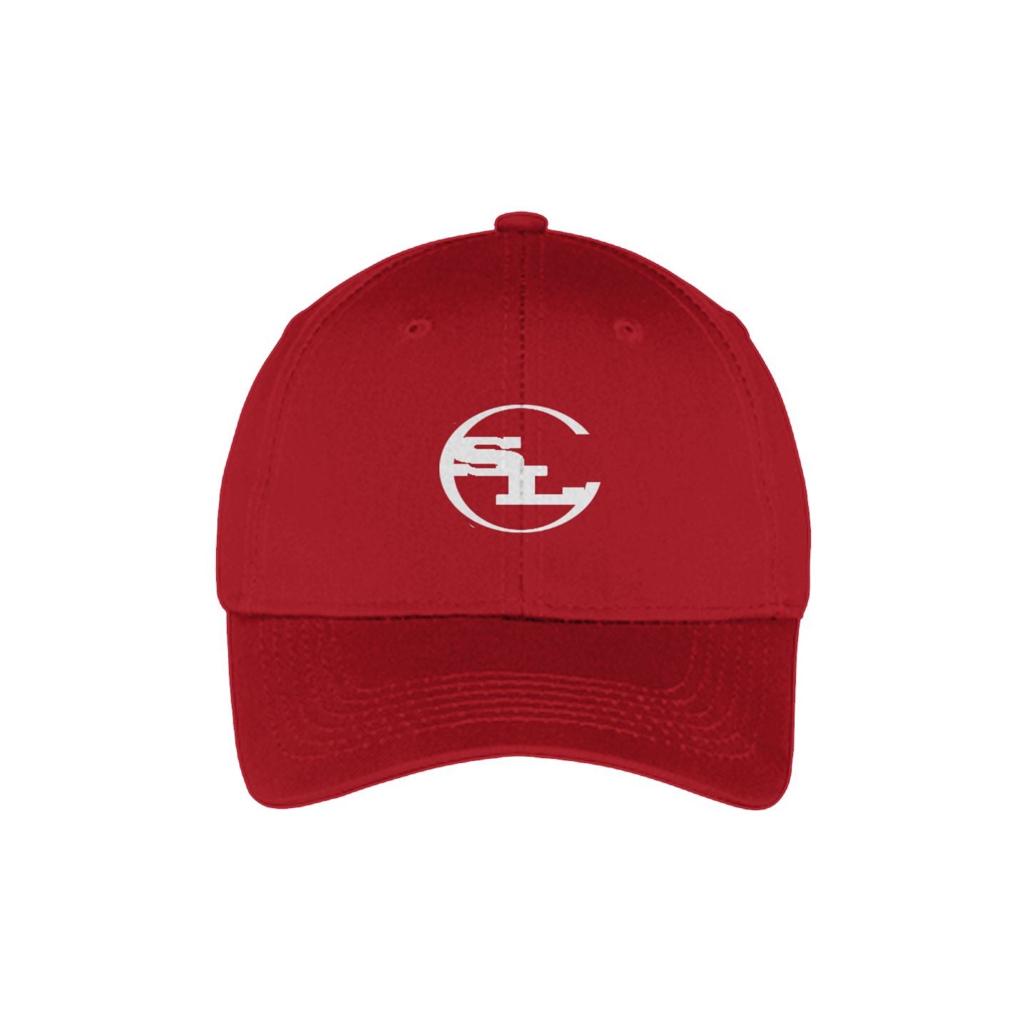 Red adjustable youth cap with SLC logo and structured mid-profile fit