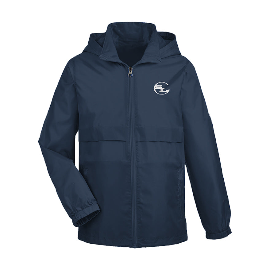 Dark navy SLC™ Youth Jacket by Something Light Clothing, featuring a sporty design and comfortable fit for active kids.