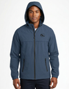 Light blue SLC™ Waterproof Jacket by Something Light Clothing, showcasing the outdoor jacket with hood and waterproof fabric.