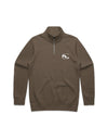 Brown sweatshirt with a logo on a white background