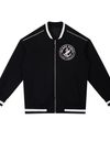 Light grey SLC™ Zip Bomber Jacket from Something Light Clothing, featuring a front zipper and casual streetwear style.