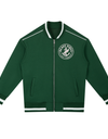 SLC™ Zip Bomber Jacket by Something Light Clothing, featuring a sleek design and zipper closure, shown in black fabric.
