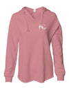 Womens Lightweight  Wash Hooded Sweatshirt