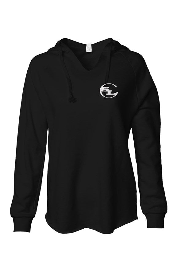 Womens Lightweight  Wash Hooded Sweatshirt