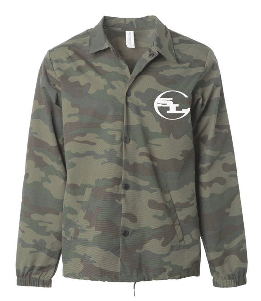 Water Resistant Windbreaker Coaches Jacket Camo