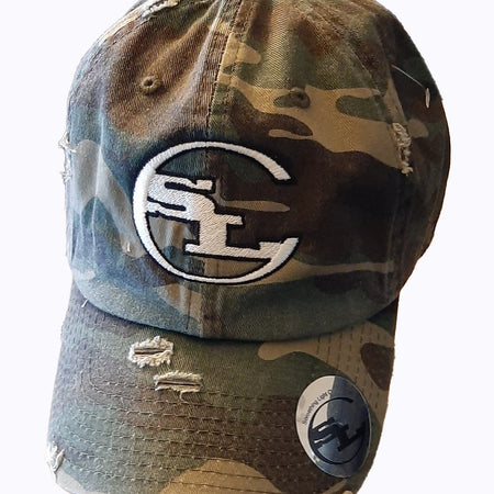 Camo Distressed  Dad Hats freeshipping - Something Light Clothing