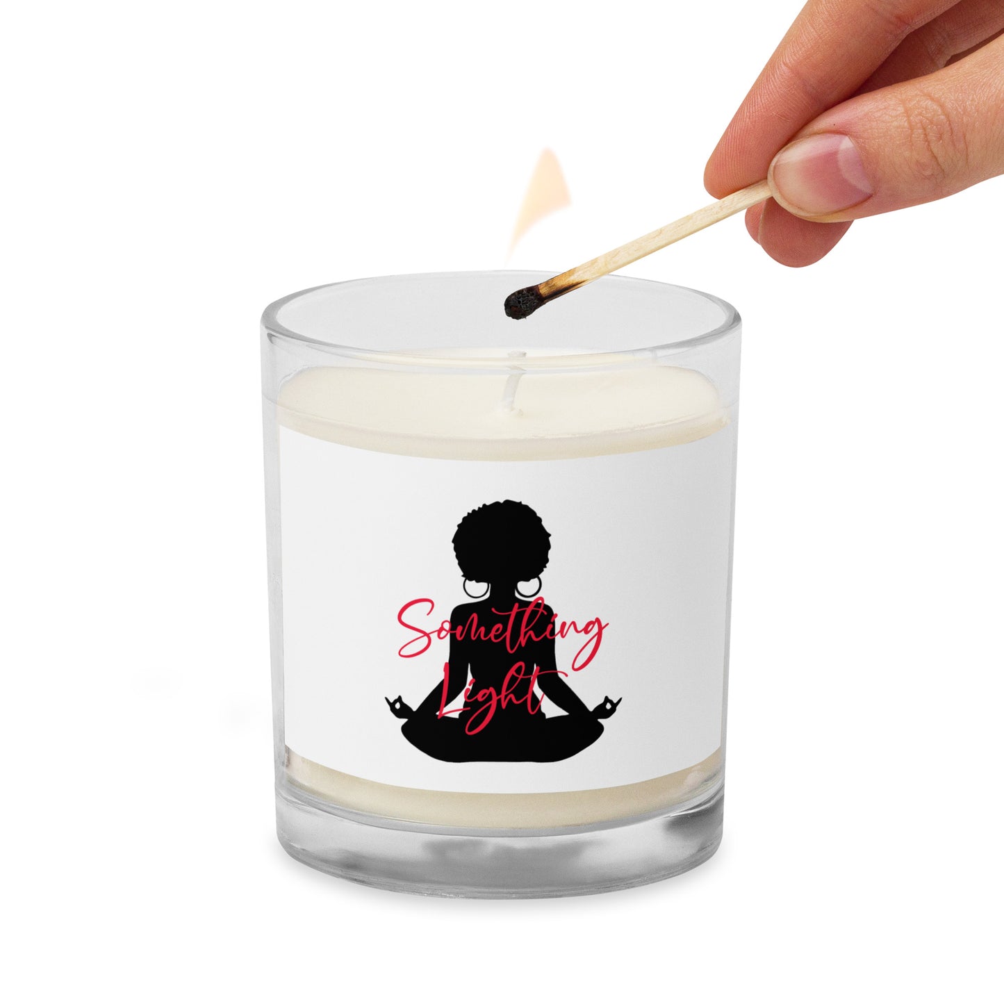 Glass jar soy wax candle